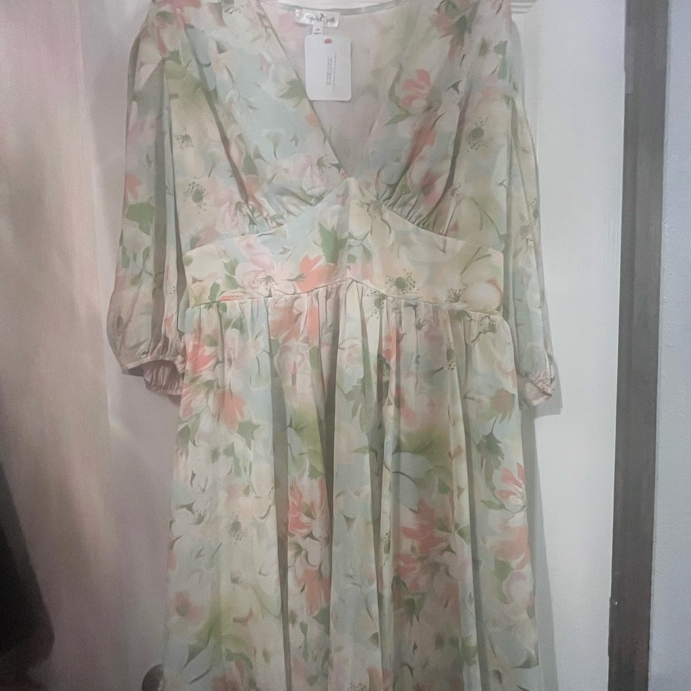 Chic Soul Floral Dress - Pastel Hues